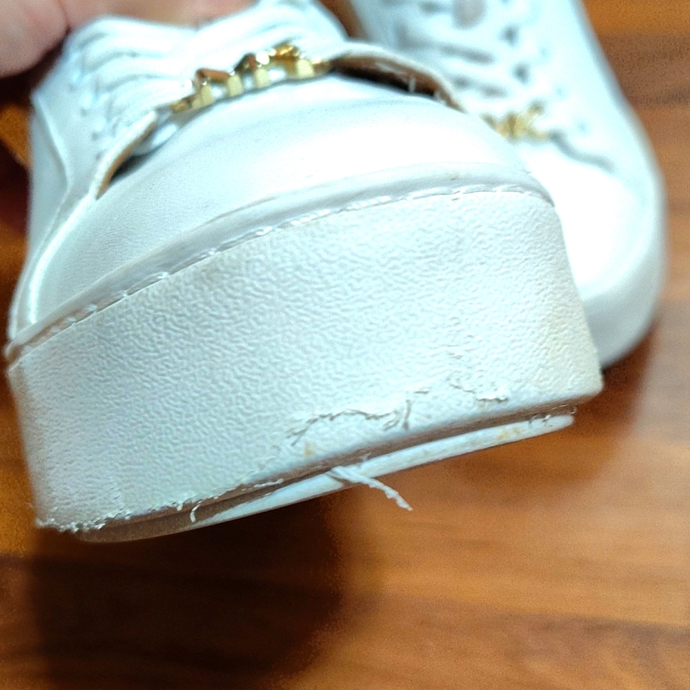 Michael Kors Poppy (Lace Up Sneakers) Sz 8.5M Cream/Brown - Picture 4 of 7